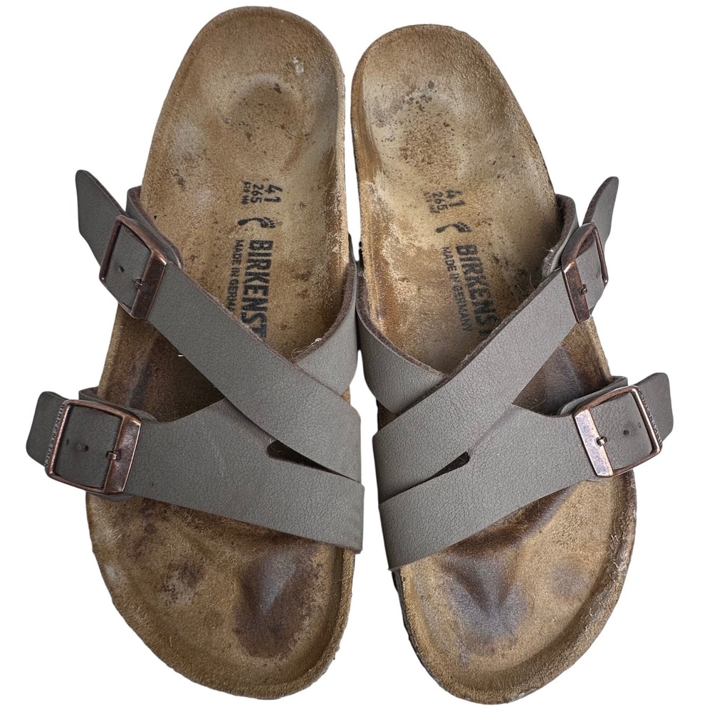 Birkenstock Yao Mocha Birko-Flor Nubuck Sandals Narrow EU 41 US 10